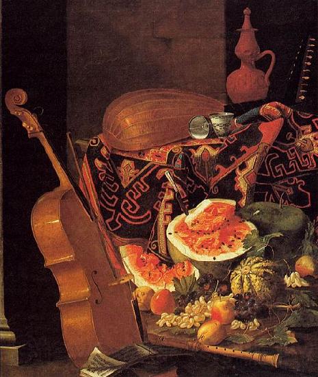 Cristoforo Munari with Musical Instruments and Fruit